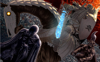 Demon painting demon sword hands - glowing free wallpaper for desktop