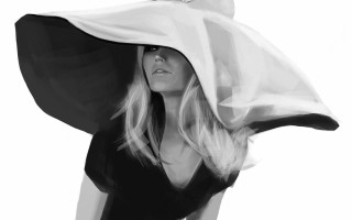 Woman hat black dress white - modern free wallpaper