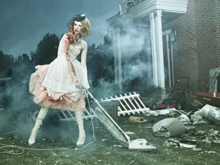 Woman dress holding metal object - a woman in a dress free wallpaper