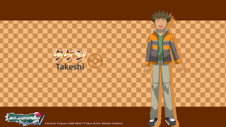 Cartoon character checkered wallpaper takeshi - awataguchi takamitsu free wallpaper
