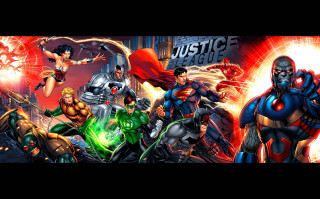 Superheroes collage red black background - their character free wallpaper