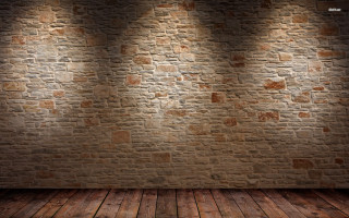 Brick wall spotlights room wooden - a wooden floor free wallpaper