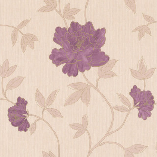 Purple flowers leaves wallpaper pattern - a beige background free wallpaper