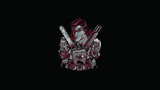 Black background red white drawing - bedwyr williams free wallpaper