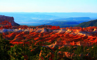Autumn valley mountains twilight forest - a scenic view of a valley free wallpaper