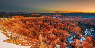 Snowy mountain canyon sunset clouds - a snowy mountain free wallpaper