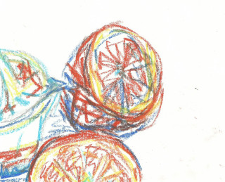 Lemon grapefruit crayon drawing white - a color pencil sketch free wallpaper