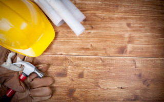 Hard hat gloves hammer wooden - constructivism free wallpaper