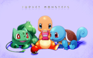 Pokemon starter trio purple pixel - else alfelt free wallpaper