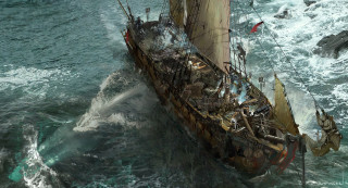 Ship debris ocean people boat - league of legends concept art free wallpaper