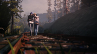 Couple people train track forest - edward otho cresap ord ii free wallpaper