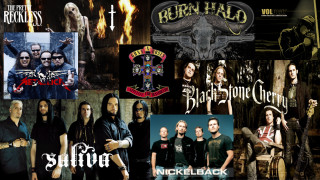Rock bands collage logos names - a collage of images free wallpaper