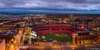 Baseball stadium night cloudy sky - wide free wallpaper