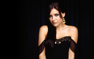 Woman black dress posing hands 20 - a pony tail free wallpaper
