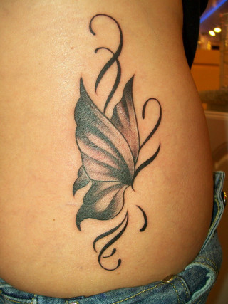 Woman stomach butterfly tattoo side - else alfelt free wallpaper
