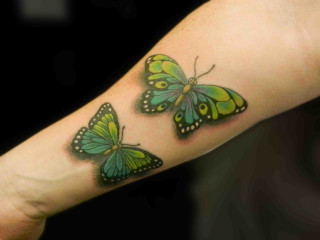 Person tattoo three butterflies arm - claire dalby free wallpaper