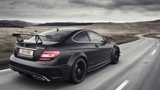 Black mercedes benz coupe road - digital free wallpaper for desktop