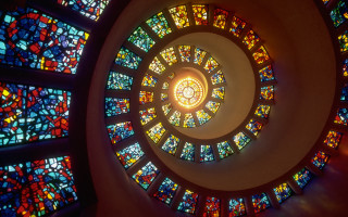 Spiral stained glass window light - a spiral free wallpaper