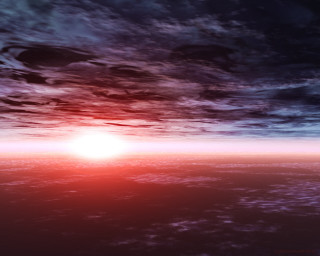 Sunset plane ocean land red - global free wallpaper