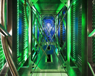Long hallway green lights post - ray free wallpaper