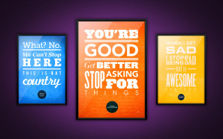 Three framed posters quote purple - framed free wallpaper
