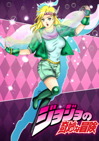 Cartoon character blonde hair green - wide free wallpaper