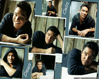 Smiling man collage arms crossed - visual art free wallpaper