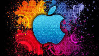 Apple logo colorful spray paint - an apple logo free wallpaper