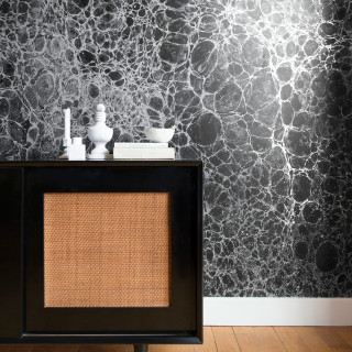 Black white wall black cabinet - a vase free wallpaper
