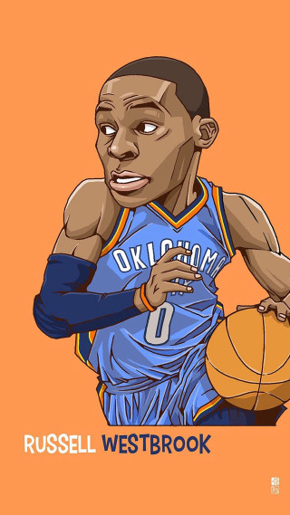 Russell westbrook basketball player with - the back of his shirt free wallpaper