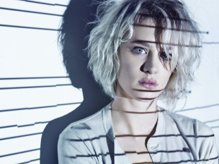 Woman white shirt black white - visual art free wallpaper