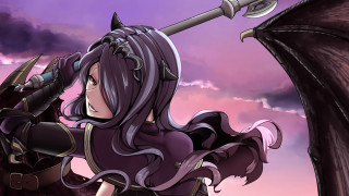 Woman sword dragon sky clouds - art free wallpaper for desktop
