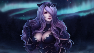 Woman purple hair cat ears - dusk free wallpaper