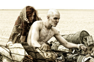 Man motorcycle woman beach horse - apocalyptic free wallpaper