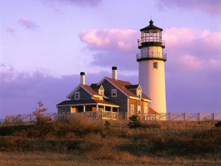 Lighthouse hill fence house background - edward hopper free wallpaper