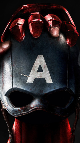 Masked person red ribbon letter - assemblage free wallpaper