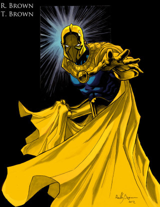 Yellow superhero bald male comic - alan davis free wallpaper