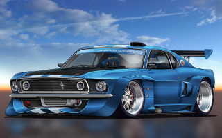 Blue car sky background clouds - a blue car free wallpaper