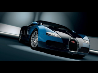 Blue black bugatti night road - a spotlight free wallpaper