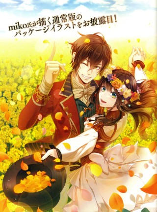 Couple field flowers sky clouds - a storybook illustration free wallpaper