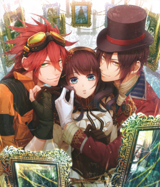 Anime characters posing mirror picture - a picture together in front free wallpaper