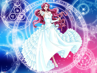 Woman white dress long hair 4 - a long tail free wallpaper