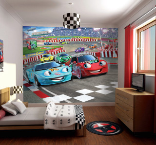 Bedroom wall mural cars racing - disney free wallpaper