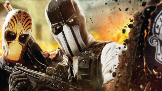 Masked men guns fire clock - a fire background free wallpaper