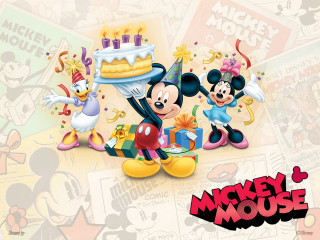 Mickey mouse birthday card cake - pop surrealism free wallpaper
