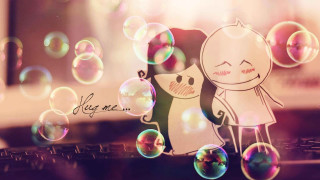 Bubbles floating keyboard blurry background - a keyboard free wallpaper