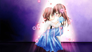 Couple hugging room light bubbles - a couple of people free wallpaper for desktop