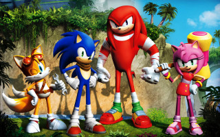 Cartoon characters forest mountain palm - a group of cartoon characters free wallpaper