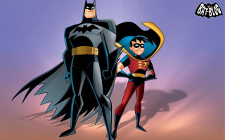 Batman batgirl cartoon purple background - a purple background free wallpaper