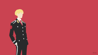 Man uniform red background black - minimalism free wallpaper